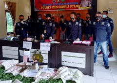 Polisi gelar kasus pengungkapan ladang ganja.