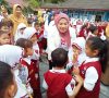 Anak SD Negeri 19 Lahat Sikat Gigi Bersama